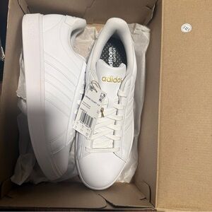 Adidas Womens Sz 10 Sneakers Grand Court 2.0 Tennis Shoes White NEW GW9213